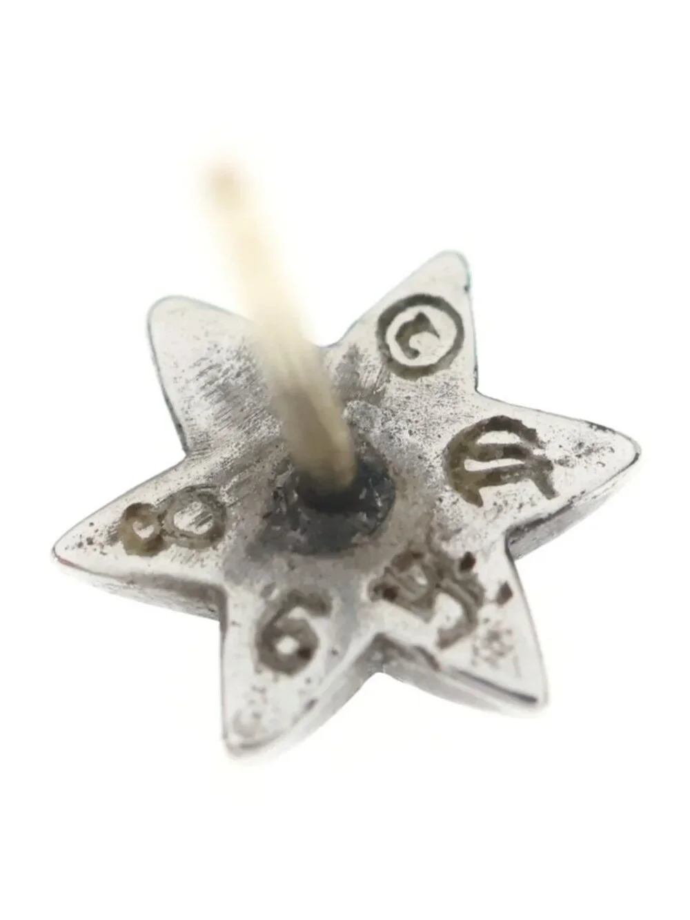 Chrome Hearts CO Star Stud Earrings Silver